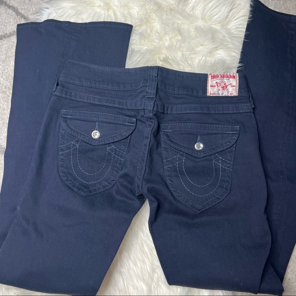 True Religion Dark Denim Disco Joey Flared Jeans Size 30 - Picture 4 of 16